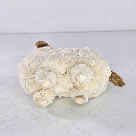 Paper Mache Sheep With Burlap Ears Rustic Cottagecore - Picture 8 of 8